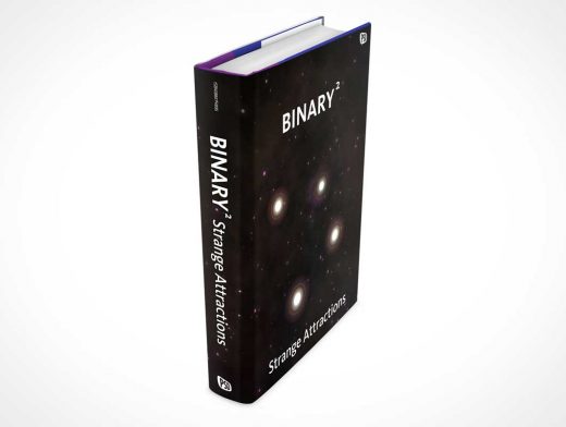 Standing Hardcover Book Spine Side View PSD Mockup