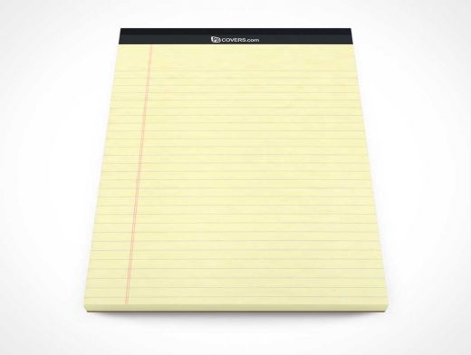 Stationery Pad Front Cover Page Above Shot PSD Mockup