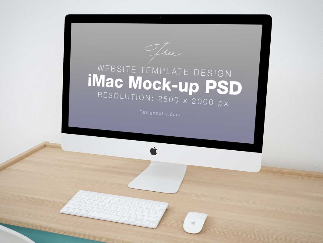 iMac Home Office Workspace PSD Mockup