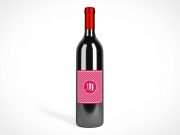 Dark Wine Bottle Front Label Branding PSD Mockup