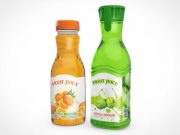 Fruit Juice Bottle Front Label Branding PSD Mockup