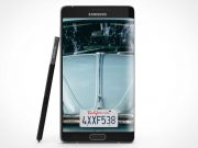 Samsung Galaxy Edge Smartphone Front View & Pen PSD Mockup