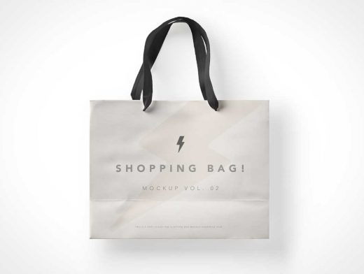 Shopping Bag Side View & Cloth Carry Handles PSD Mockup