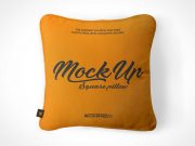Square Throw Pillow Front & Side View PSD Mockup