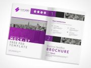 US Letter Sized Brochure Inside Left & Right Pages PSD Mockup