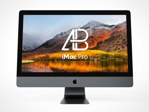 iMac Front Facing Display Screen PSD Mockup