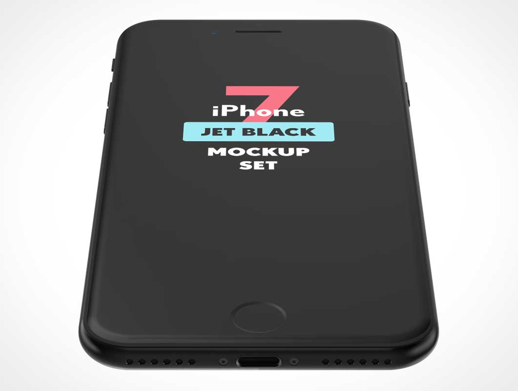 iPhone Jet Black Face Up PSD Mockup