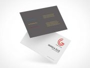 Floating Corporate Business Card Pair PSD Mockup
