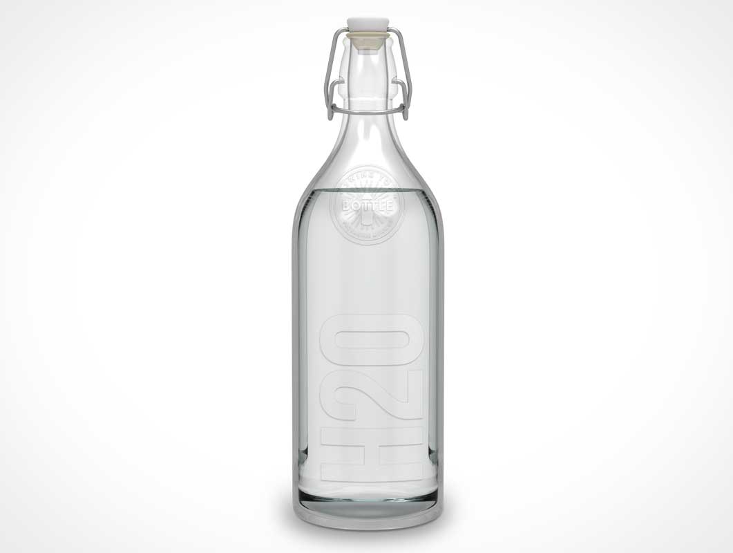 Glass Bottle & Cork Clamp Stopper PSD Mockup
