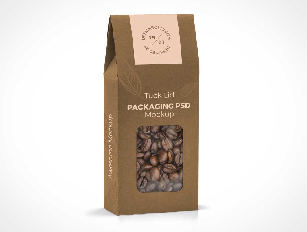 Standing Tuck Lid Box Packaging PSD Mockup