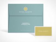 Stationery Envelope & Business Card PSD Mockup