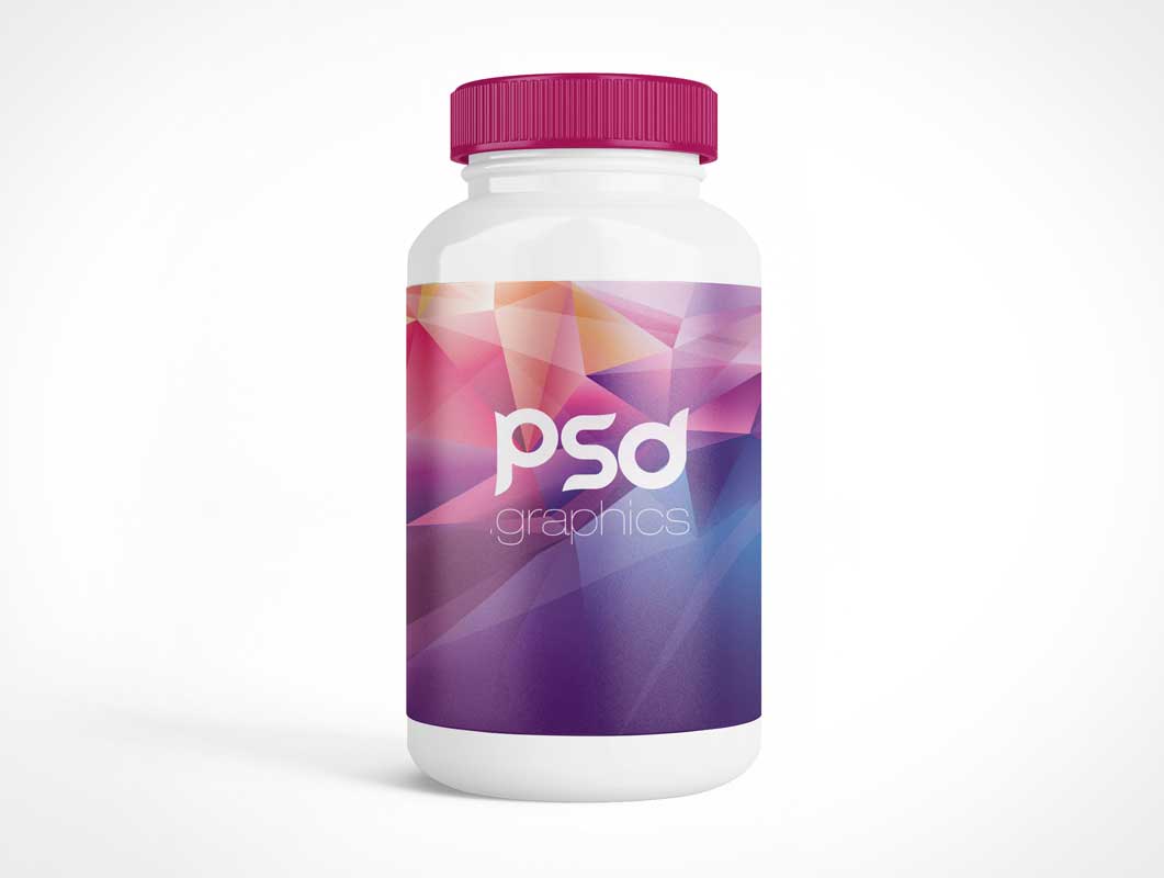White-Label Brand Pill Bottle PSD Mockup