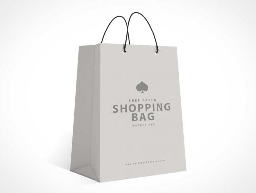 Boutique Style Shopping Bag & String Carry Handles PSD Mockup