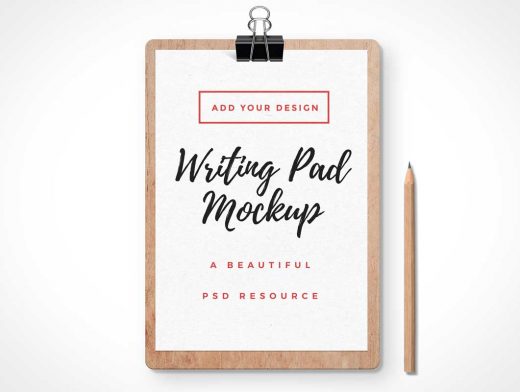 Clipboard Writing Pad PSD Mockup
