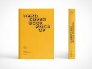 Hardcover Book Front Cover & Spine PSD Mockup