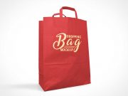 Paper Shopping Bag Front & Carry Handles PSD Mockup