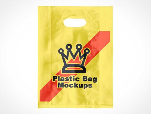 Plastic Poly Shopping Pouch Bag PSD Mockup