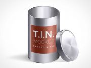 Tin Container Packaging PSD Mockups
