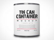 Tin Produce Can & Label PSD Mockup