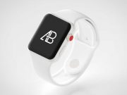Ceramic Body Apple Watch 3 & Wristband Strap PSD Mockup