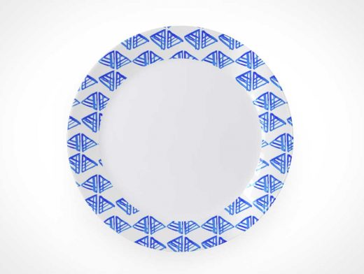 Ceramic Raised Rim Dish Plate PSD Mockup