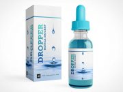 Eye Dropper Medicine Bottle & Box PSD Mockup