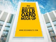 Overhead Building Entrance Billboard PSD Mockup