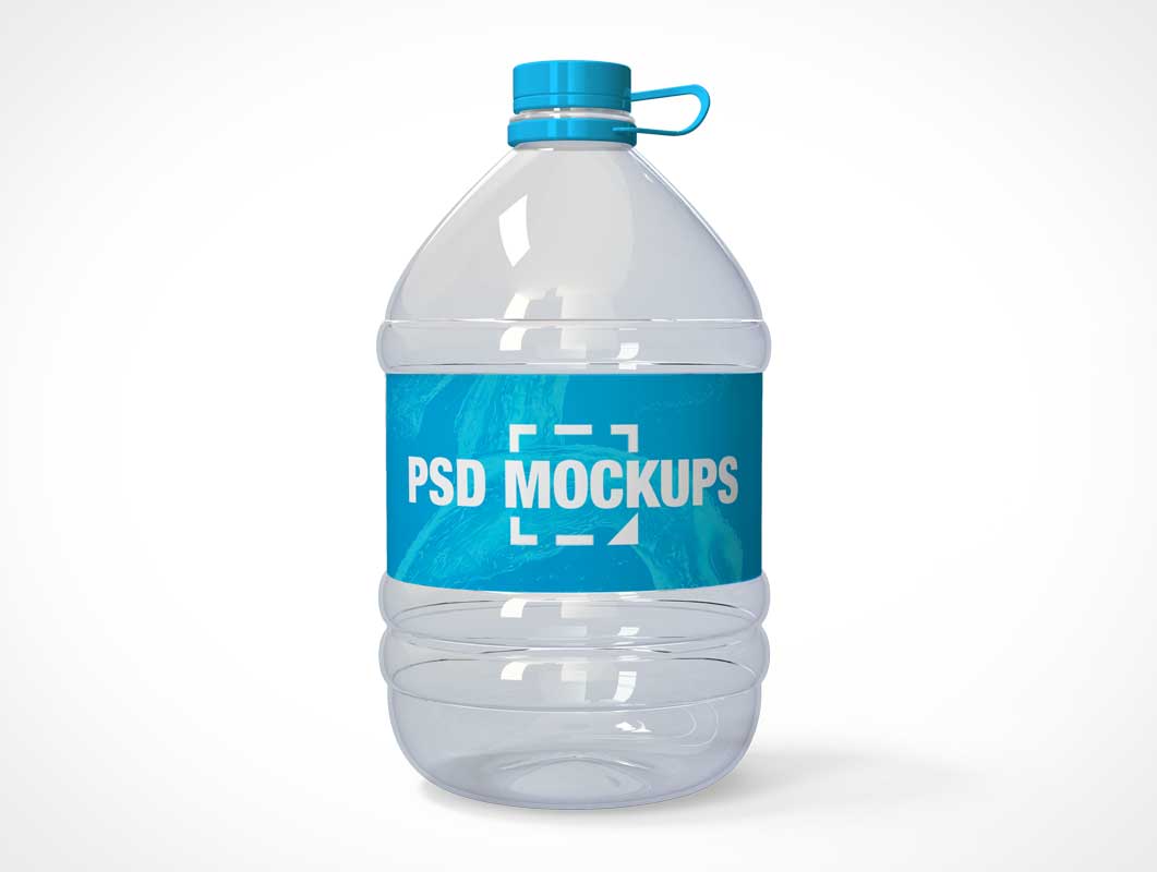 Stout Plastic Water Bottle & Tethered Cap PSD Mockup