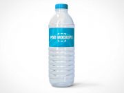 Translucent Plastic Water Bottle & Twist Cap PSD Mockup