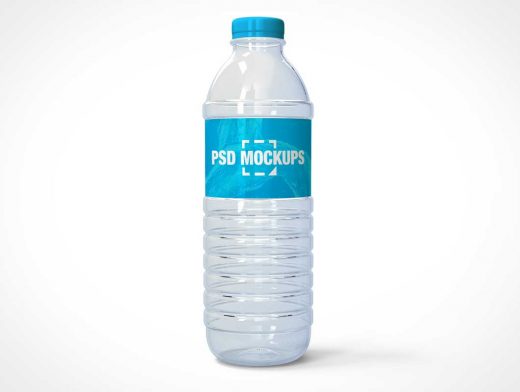 Translucent Plastic Water Bottle & Twist Cap PSD Mockup