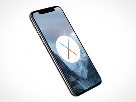 iPhone X Front OLED Screen Partial Side View PSD Mockup