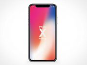 iPhone X Vector Smart Object Front View PSD Mockup