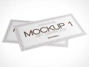 Dual Gift Cards Certificate Pack PSD Mockup