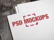 Embossed Logo Printing Business Card Front PSD Mockup