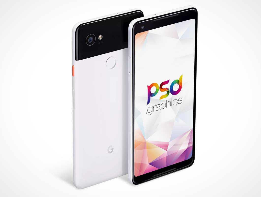 Google Pixel 2XL Android Smartphone Front & Back PSD Mockup