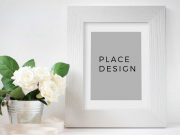Memento Gallery Wooden Picture Frame PSD Mockup