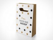 Paper Gift Bag & Carry Handles PSD Mockup