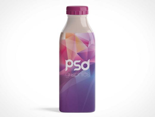 Plastic Milk Bottle & Twist Cap PSD Mockup