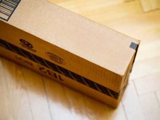 Rectangular Cardboard Shipping Box Package PSD Mockup