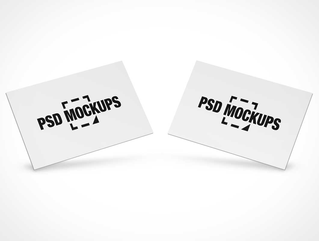 Business Card Pair Side By Side PSD Mockup