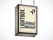 Ceiling Mounted Backlit Lightbox Signage PSD Mockup