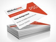 Company Business Card Stack PSD Mockup
