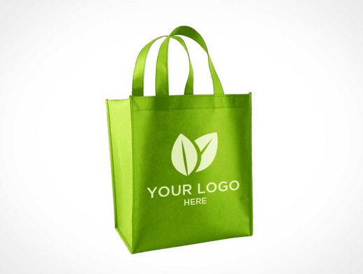 Convenience Store Stitched Canvas Grocery Bag Front PSD Mockup