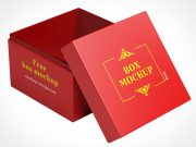 Doubled Lined Gift Box Interior & Closed Views PSD Mockup