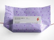 Gift Wrapped Business Card Deck PSD Mockup