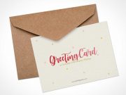 Holiday Greeting Card & Envelope PSD Mockup