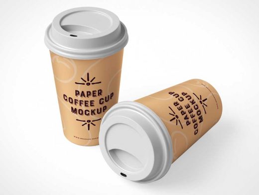 Plastic Lid Paper Rim Cup PSD Mockup