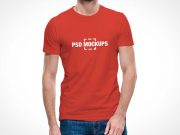 Round Neck Sleeveless T-Shirt Front PSD Mockup