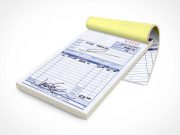Sales Receipt Notepad Front Cover & Inside Page PSD Mockup