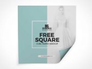 Square Paper Sheet & Page Curl PSD Mockup